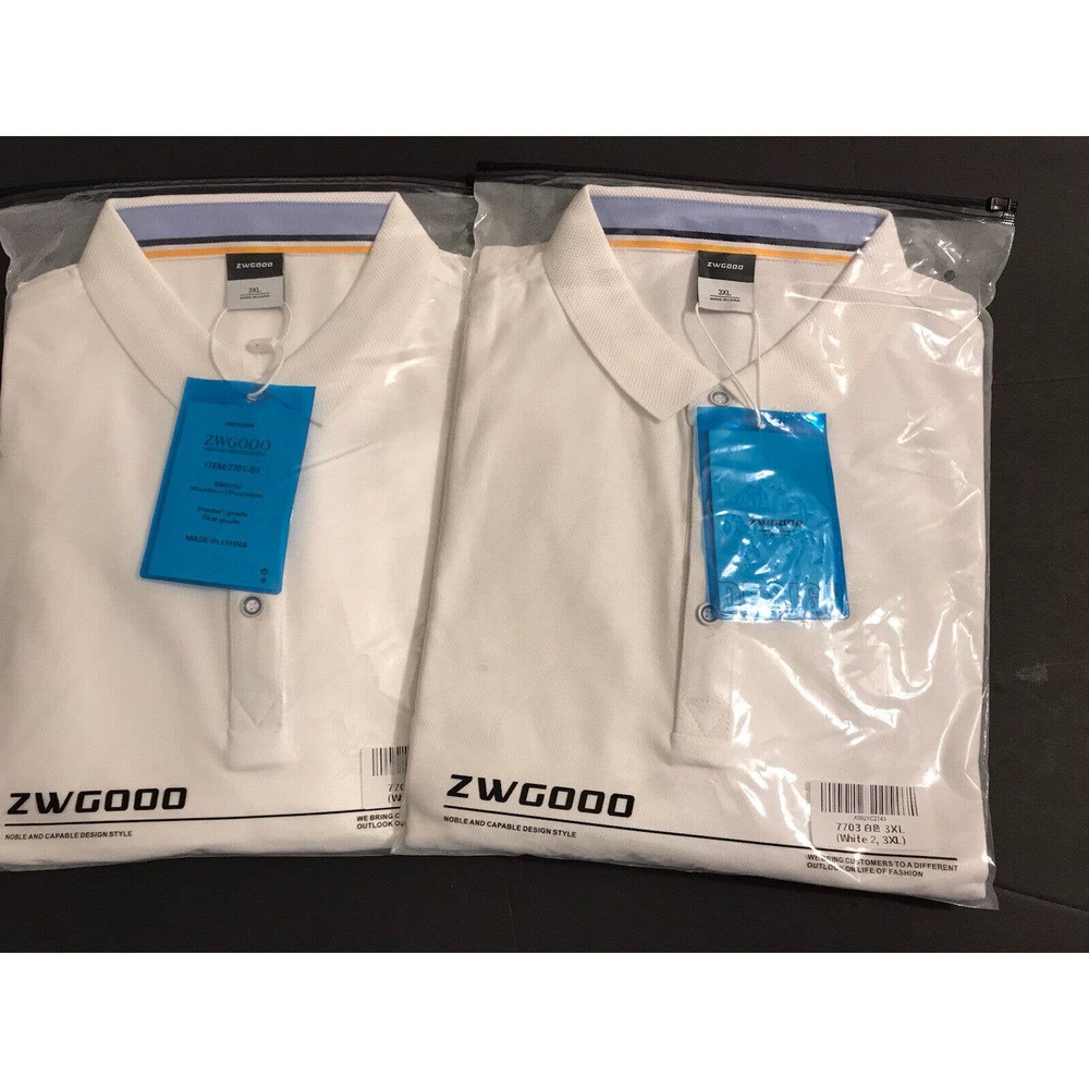 2 Short Sleeve Polo Shirts Mens 3X, Spring Summer, Golf Church, Work, Casual